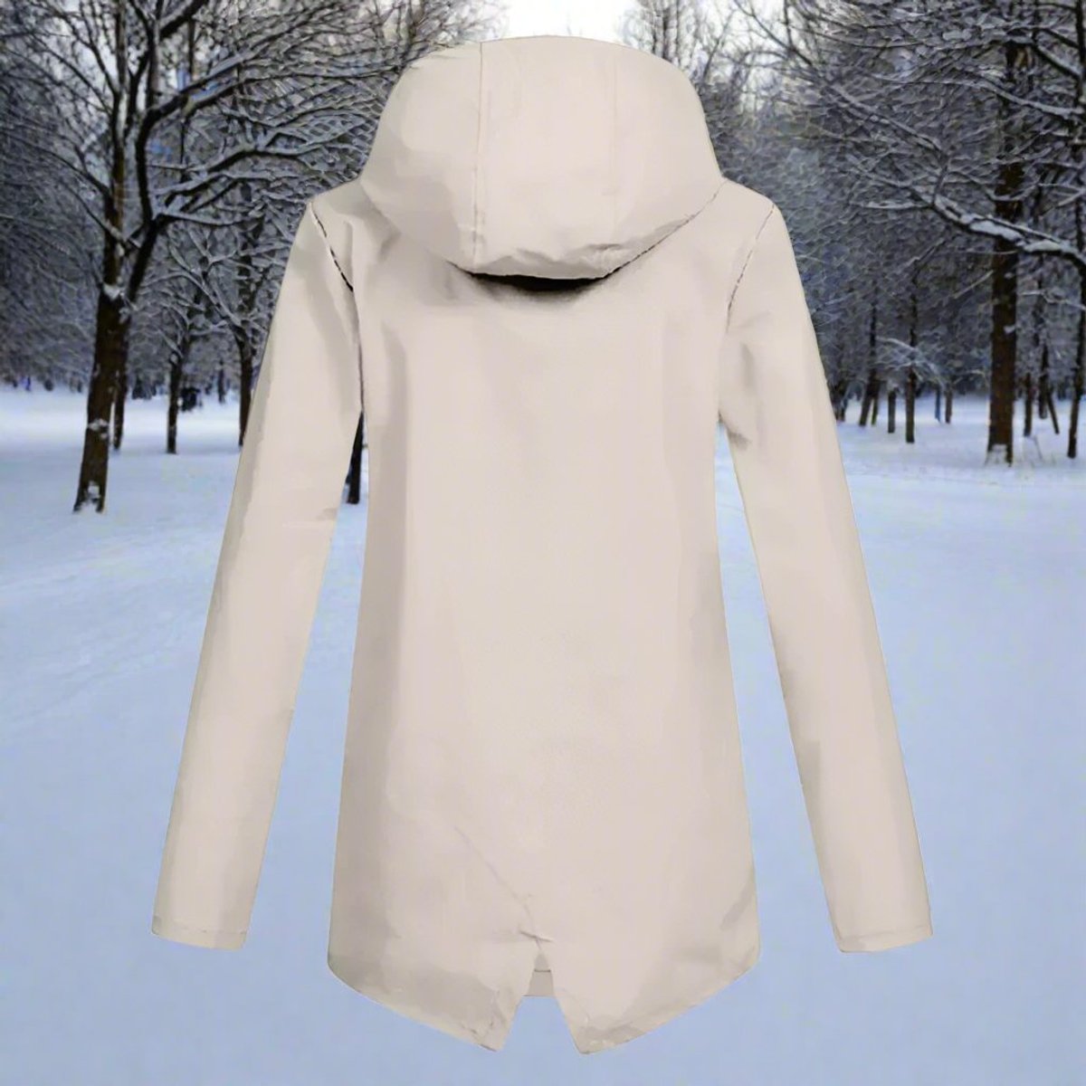 Layla | Women's Waterproof Hooded Rain Jacket Zip-Up Longline