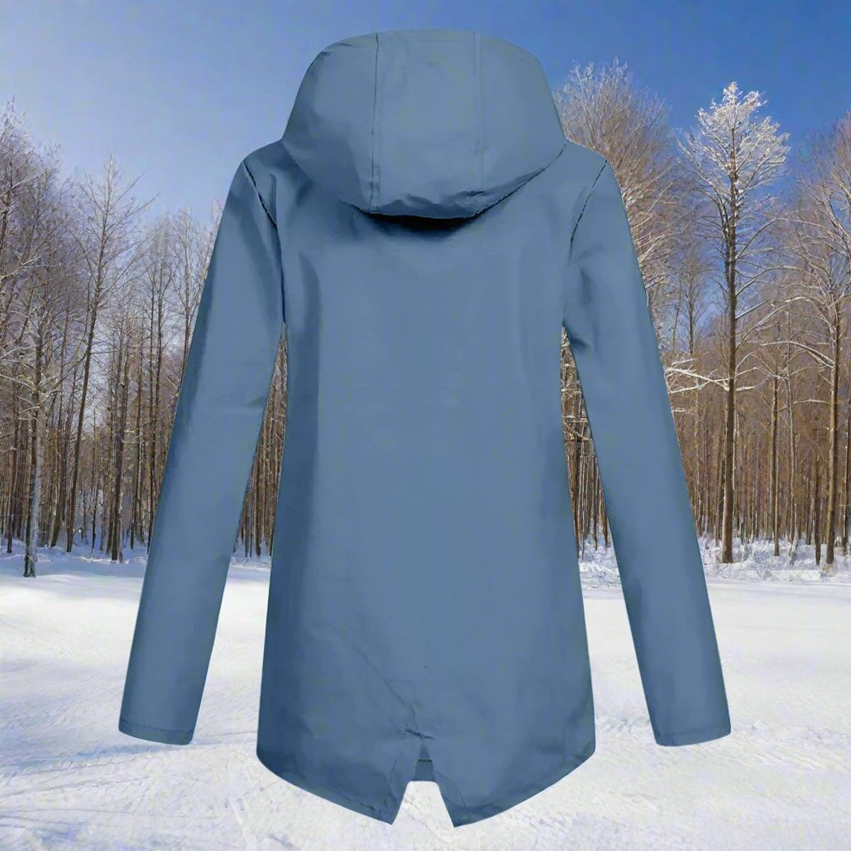Layla | Women's Waterproof Hooded Rain Jacket Zip-Up Longline