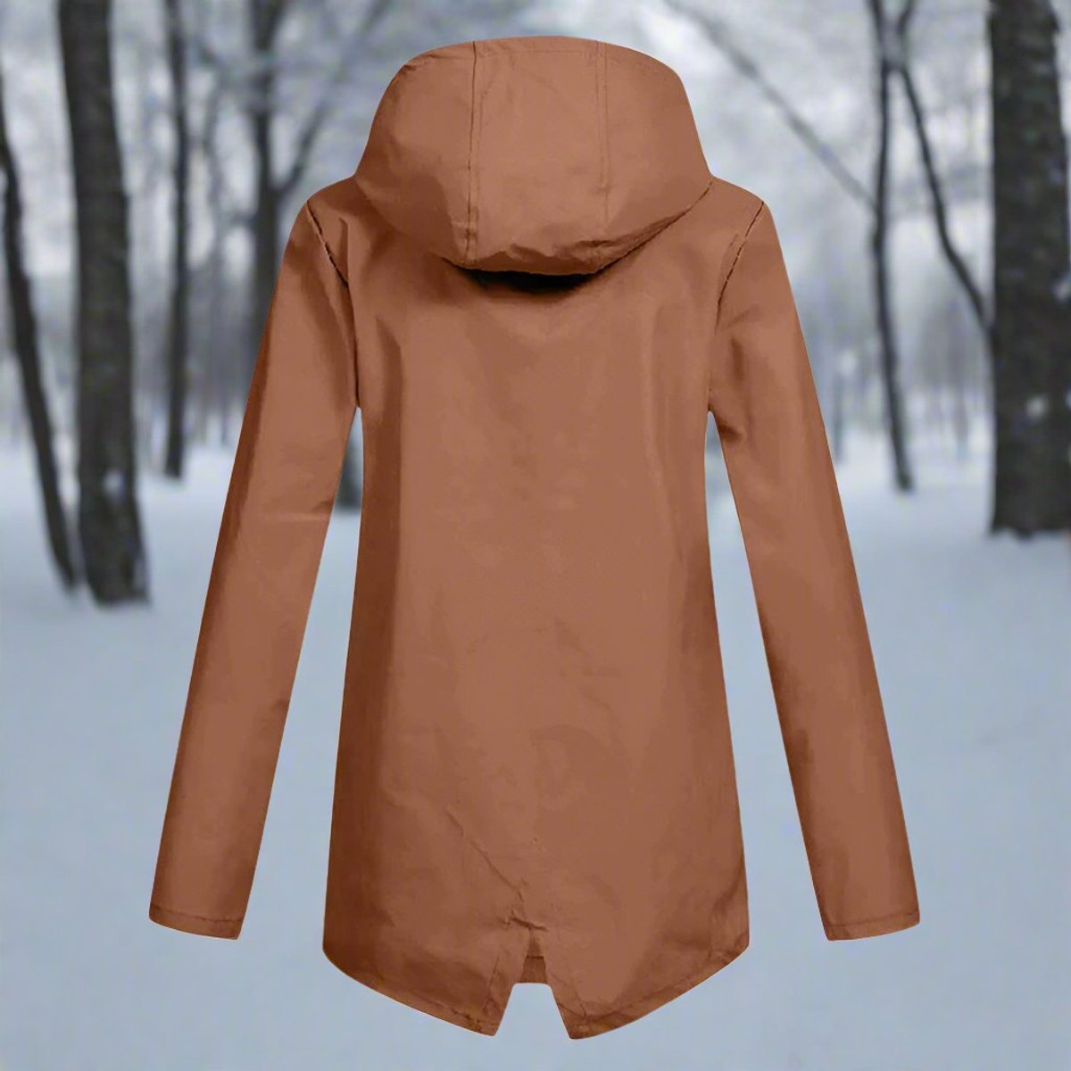 Layla | Women's Waterproof Hooded Rain Jacket Zip-Up Longline